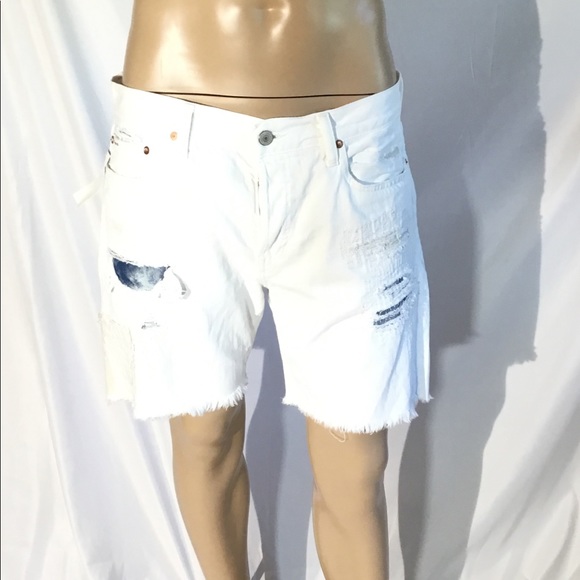 ralph lauren mens distressed denim shorts